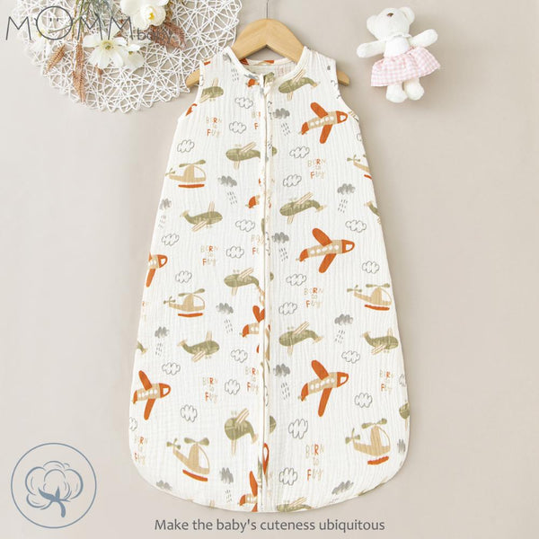 Cartoon printed baby cotton sleeping bags double zipper head Hidden Zipper Four Seasons Wearable Baby Wholesale Clothes