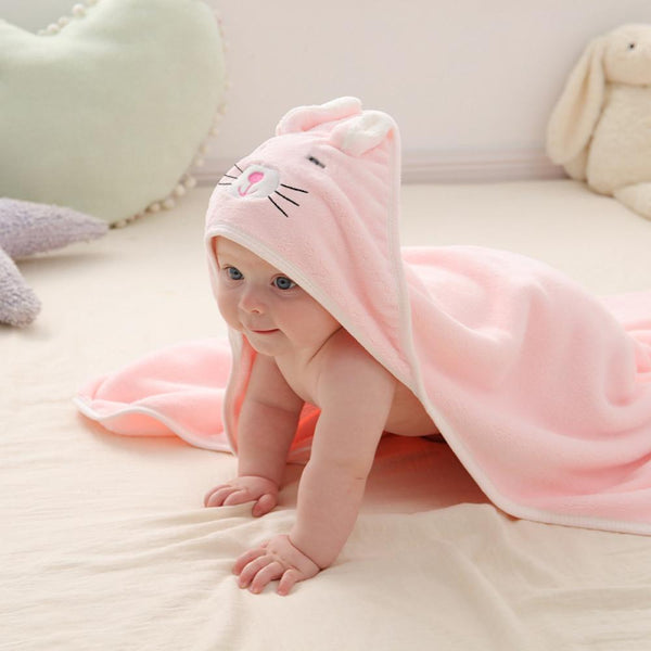 1pcs Baby Cartoon Animal Bath Towel Bathrobe Quilt, Bath Towel For Boys And Girls, Microfiber Coral Fleece Bath Towel, Super Absorbent Blanket, 80cm*80cm Baby Wholesale Clothing