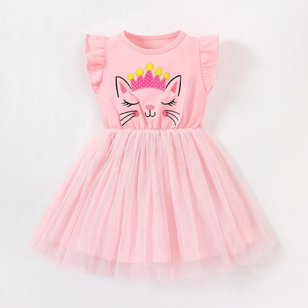 Summer girls' mesh princess dress sweet fluffy gauze dress wholesale girls dresses