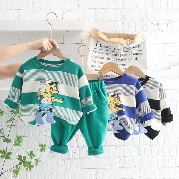 Boys Autumn Cartoon Top and Pants Set Boy Wholesale Clothing