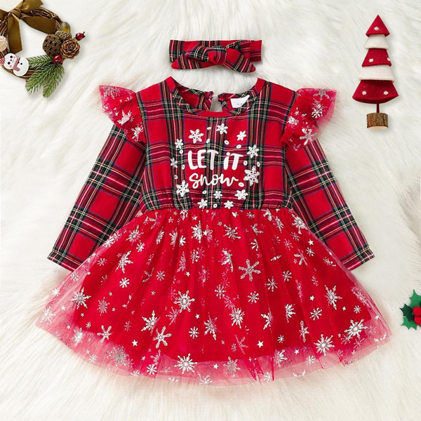 Christmas Spring Autumn Baby Girls Mesh Dress Wholesale Girls Dress