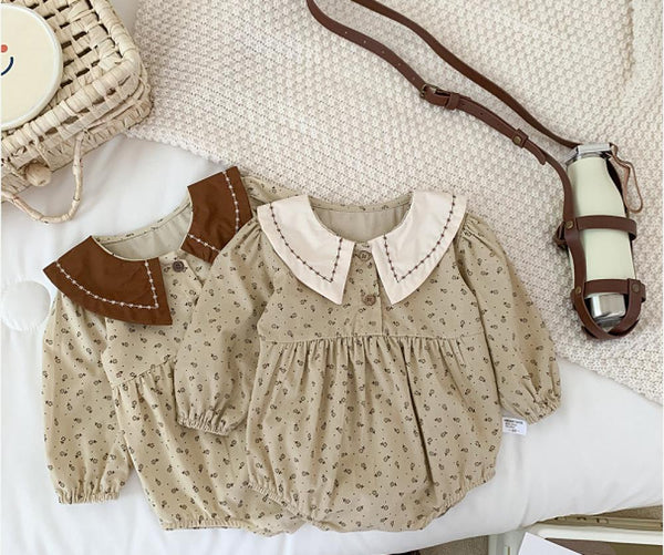 Baby Girls Floral Triangle Romper Wholesale Girls Clothes