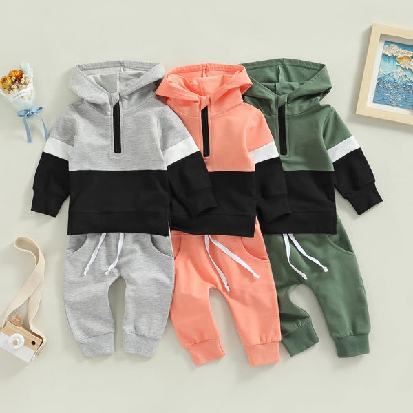 Autumn and Winter Boys Long-sleeved Hooded Sweater and Pants Two-piece Set Wholesale Boys Clothes