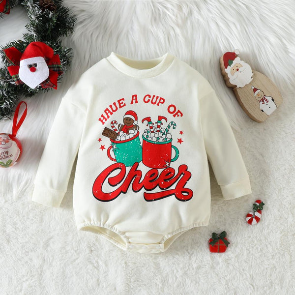 Autumn Unisex Baby Christmas Alphabet Print Romper Wholesale Baby Clothes