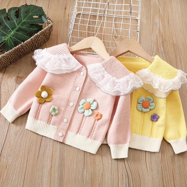 Girls Knitwear Children's Wear Sweater Cardigan Autumn Coat Wholesale Girls Clothes