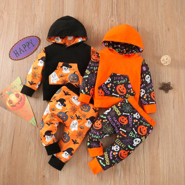 Boy Autumn Halloween Infant Hooded Sweatshirt Wholesale Baby Boy Clothes