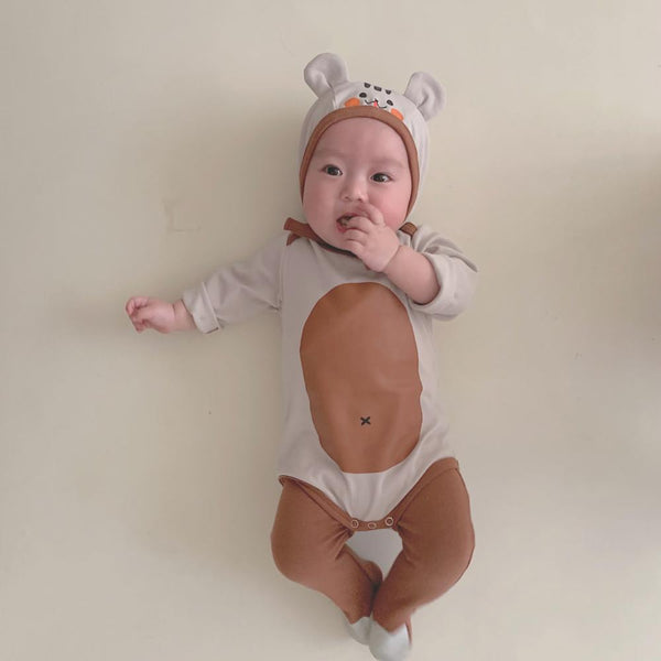 Spring Autumn Baby Romper + Pants + Hat Set Wholesale Baby Children Clothes