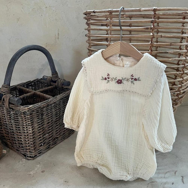 Baby Autumn Embroidered Western Style Baby Girl Long Sleeve Jumpsuit Autumn Wholesale Baby Clothes