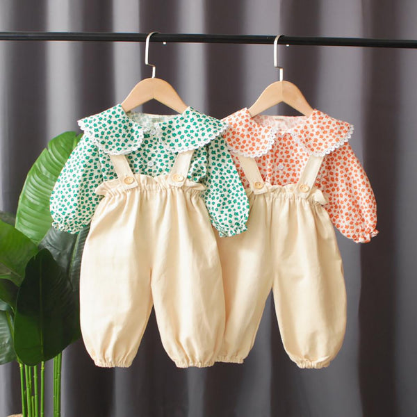 Girls Double Shirt Suspenders Wholesale Girl Clothing