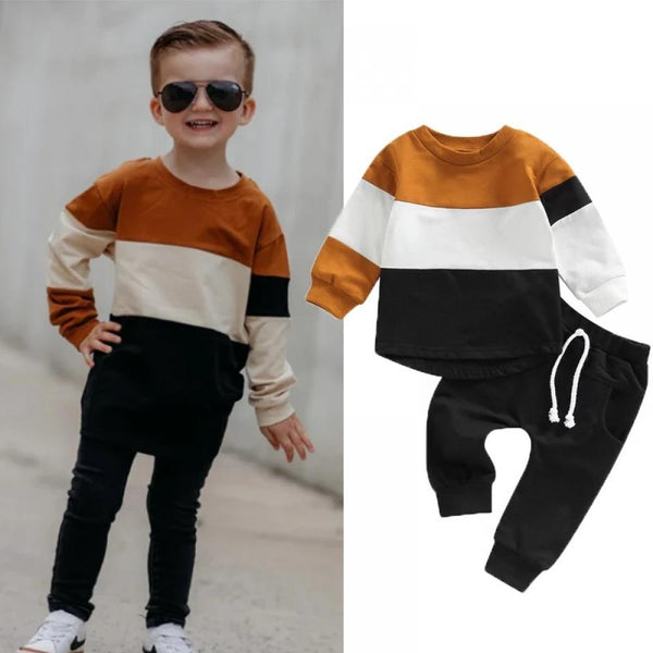 Autumn/Winter Boys Color Block Set Wholesale Boys Clothes