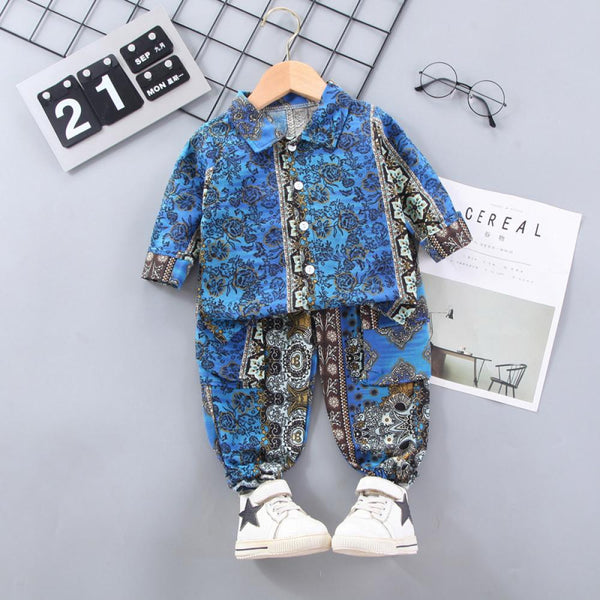 Boys Fashion Printed Top and Pants Set Boy Wholesale Clothing