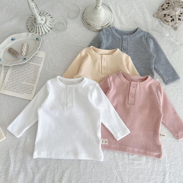 Unisex Autumn Cotton Baby Bottoming Shirt Baby T-shirt Top 0-2T Wholesale Baby Clothes