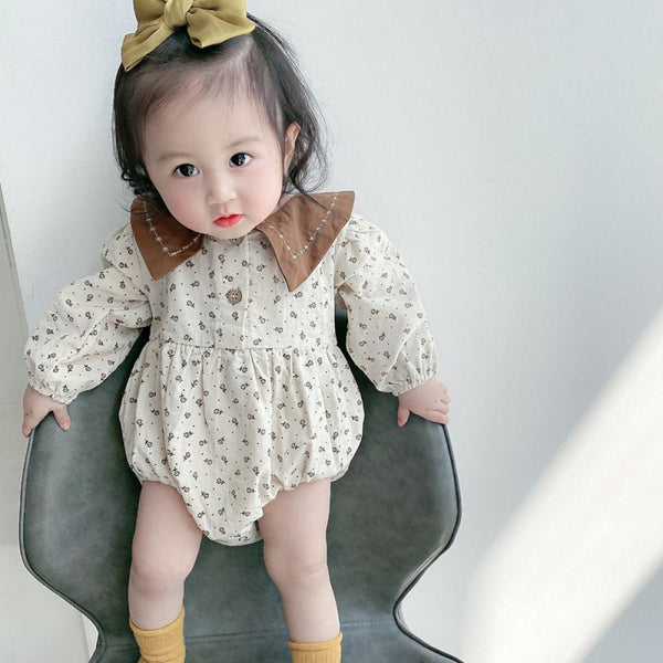 Floral Corduroy Baby Bodysuit Wholesale Baby Clothes