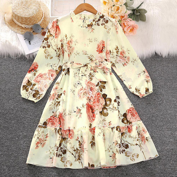Girls Autumn Dress Floral Long Sleeve Dress Wholesale Girls Dress