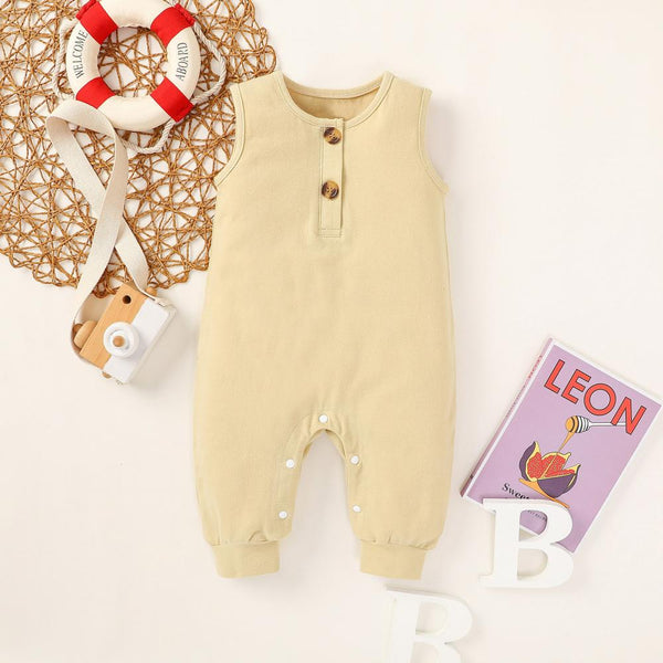 Nebworn Baby Boys Summer Sleeveless Solid Color Romper Baby Clothing In Bulk