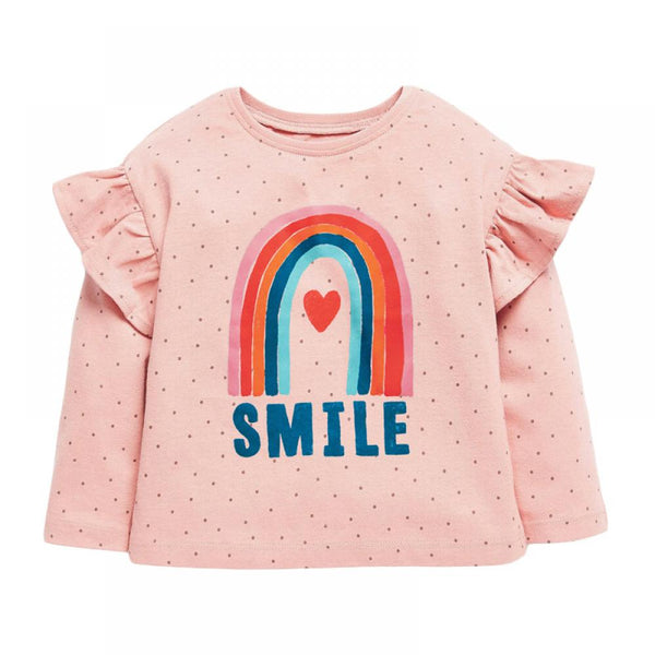 Girls Spring Autumn Rainbow Ruffle Sleeve T-shirt Wholesale Baby Girl Clothes