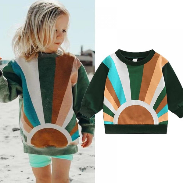 Autumn Girls Printed Sweatshirt Wholesale Girls Clothes