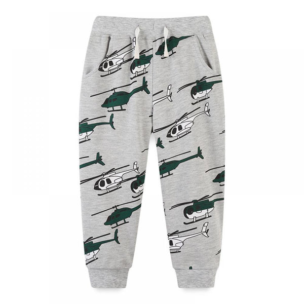 Children's Trousers Autumn Printing Airplane Boy Pants Wholesale Kids Clothes