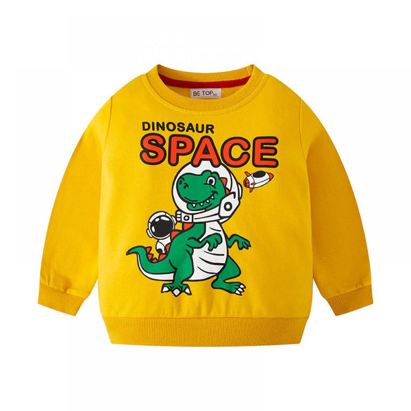 Autumn and Winter Children's Cartoon Pullover Boys Cotton Print Top Wholesale Boys Clothes