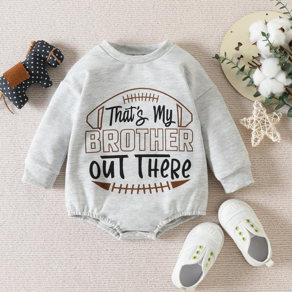 Autumn/Winter Unisex Baby Baseball Print Romper Wholesale Baby Clothes