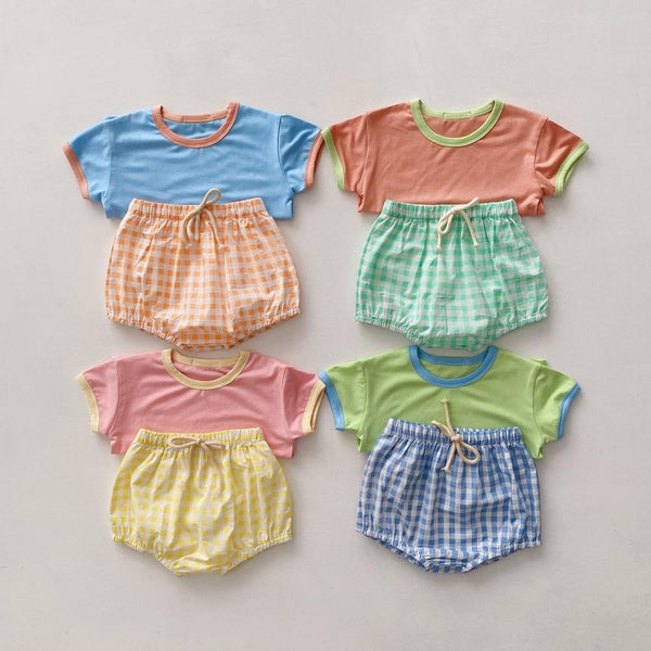 Baby And Toddler Summer Top N Plaid Shorts Set Baby Wholesale