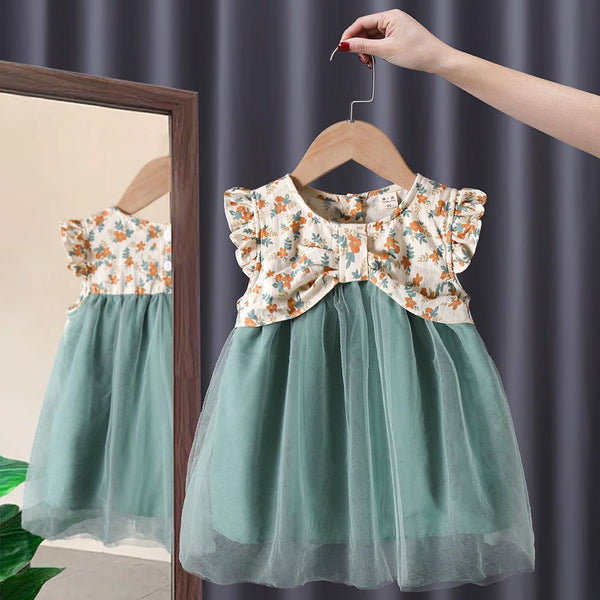 Girls Summer Dress Chiffon Little Girl Floral Princess Dress Wholesale Kids Clothes