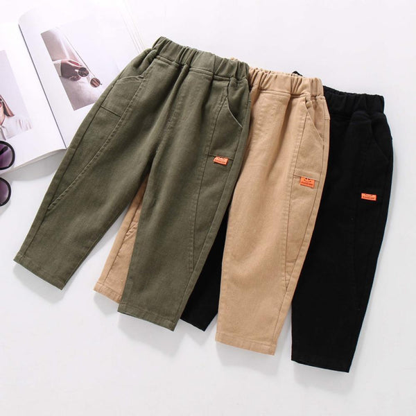 2-7T Unisex Boys Girls Solid Color Spring Autumn Pants Baby Boy Wholesale Boutique