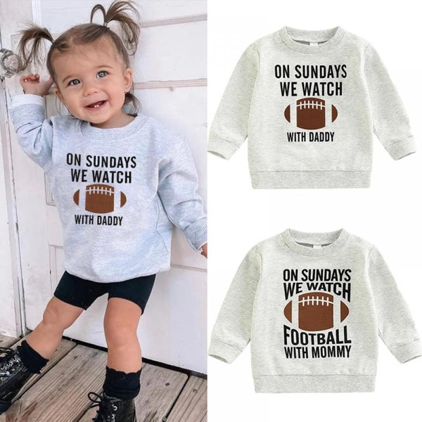 Autumn Children's Alphabet Rugby Print Sweatshirt Wholesale Kids Clothes