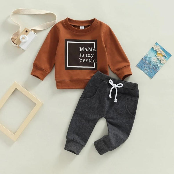 Autumn Baby Boy Print Set Wholesale Boys Clothes