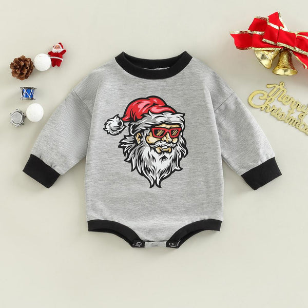 Autumn Baby Cotton Santa Print Romper Wholesale Baby Clothes