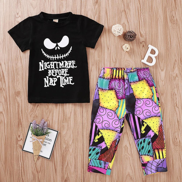 Halloween Top + Color Pants Set Wholesale Kids Clothes