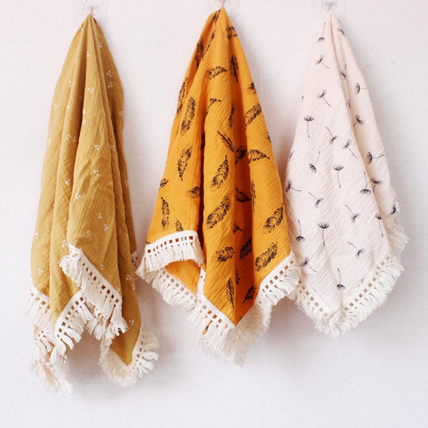 Children's Double Cotton Soft Tassel Baby Bath Towel Baby Blanket Wholesale Baby Blankets