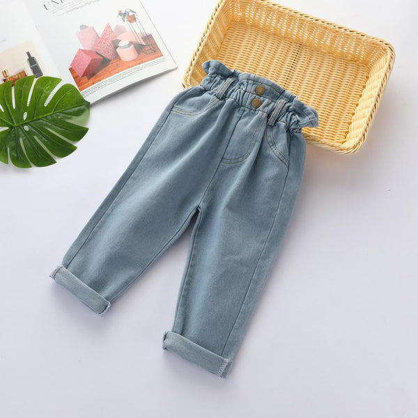 Autumn Little Girls Denim Trousers Wholesale Girls Clothes