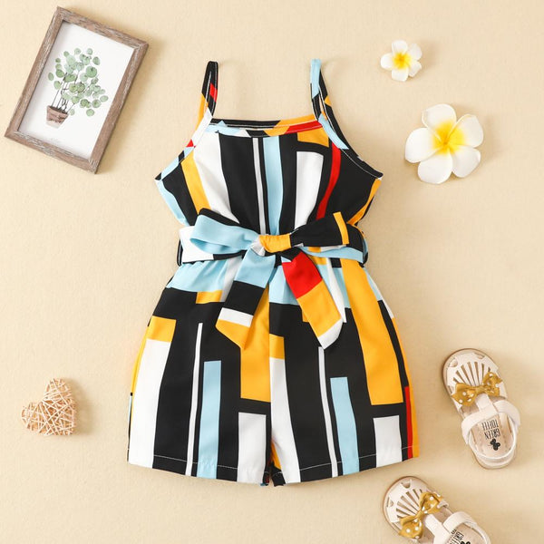 Kids Jumpsuit Girls Double Strap Jumpsuit Boho Belt Pants Wholesale Girl Clothes