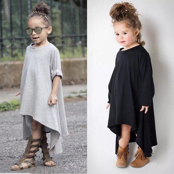 Children's Girls Autumn Solid Color Dress Wholesale Girls Dress