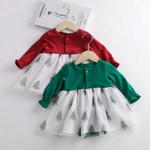 Newborn Baby Girl Christmas Mesh Romper Wholesale Girls Clothes