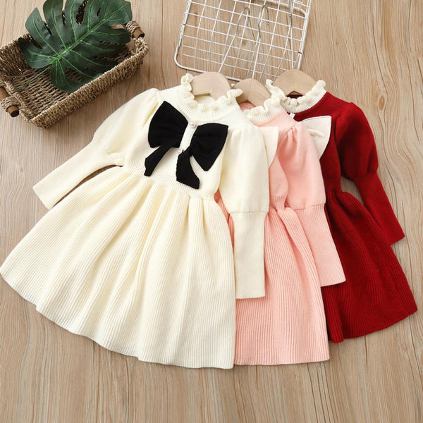 Toddler Girls Autumn and Winter Sweater Dress Knitted Dress Wholesale Girls Dress