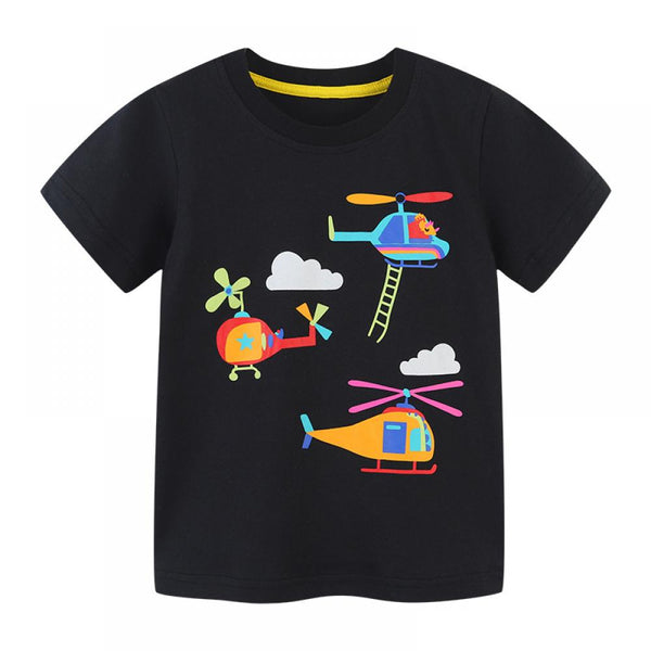 Summer Boys Short Sleeve T-Shirt Cartoon Round Neck Printed T-Shirt Wholesale Boys Clothes