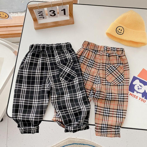 Boys Plaid Casual Pants 0-3 Years Old Radish Pants Autumn Boy Wholesale Clothing