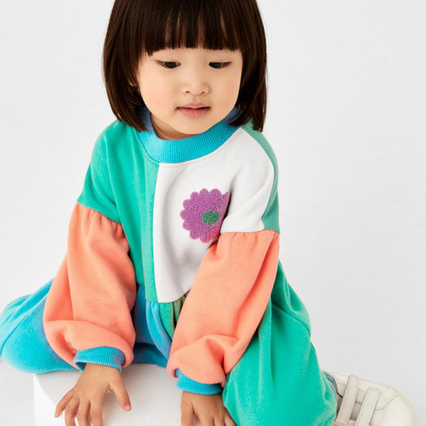 Fall Splicing Contrast Color Girls Dress Wholesale