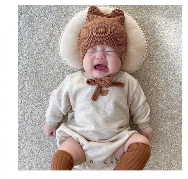 Spring Cute Bear Print Sweatshirt Pack Fart Cheap Boutique Baby Clothes