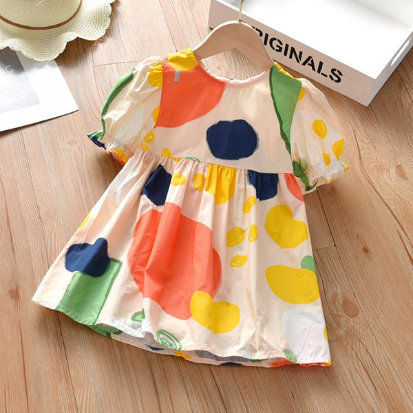 Girls Dress Summer Colorful Spotted Skirt Boutique Girls Skirts In Bulk