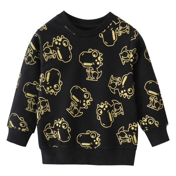 Unisex Boys Girl Spring Autumn Dinosaur Printed Top Girls Clothes Wholesale