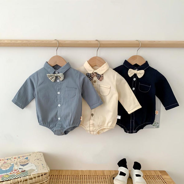 Autumn Baby Boy Handsome Romper Baby Boutique Clothes In Bulk