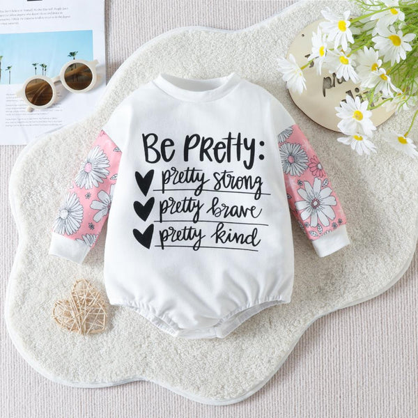 Autumn Baby Alphabet Print Color-block Romper Baby Clothes Wholesale