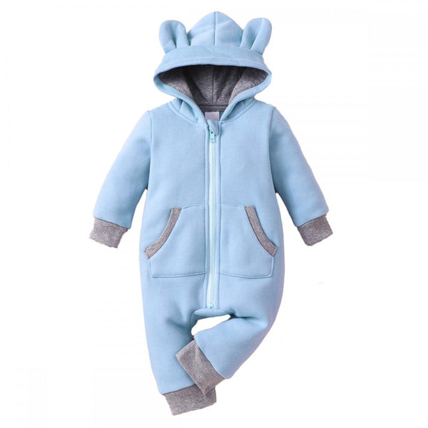 Long Sleeve Bunny Ears Bear Ear Pockets Romper Wholesale Baby Children Clothes