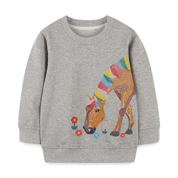 Children Autumn Cute Round Neck Sweater Wholesale Girls Clothes