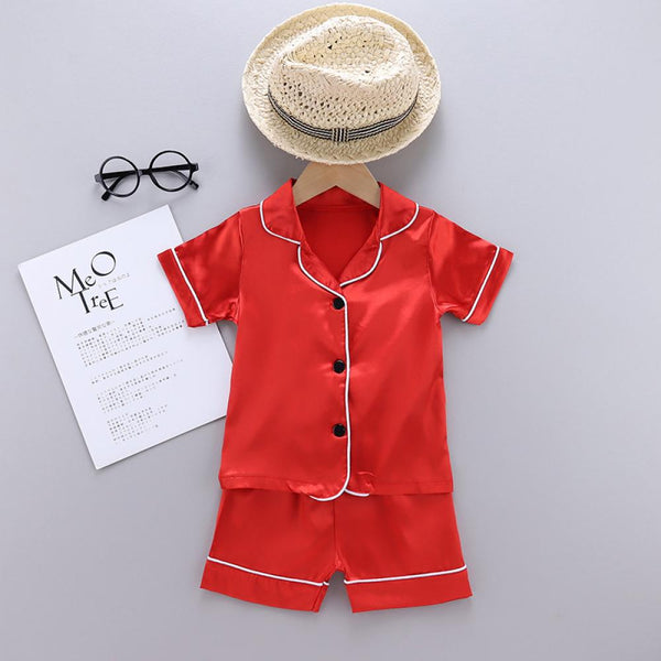 Girls Summer Sleep Wear Short Sleeve Top Shorts Set Girl Boutique Clothing Wholesale