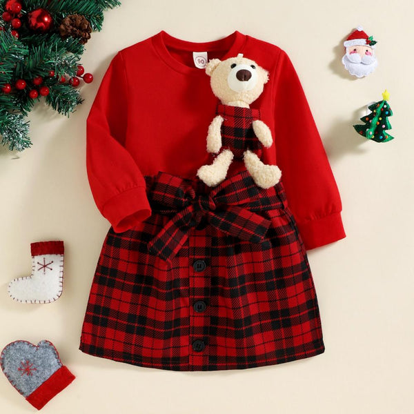 Winter/Autumn Girls Top + Plaid Skirt Set Wholesale Girls Clothes