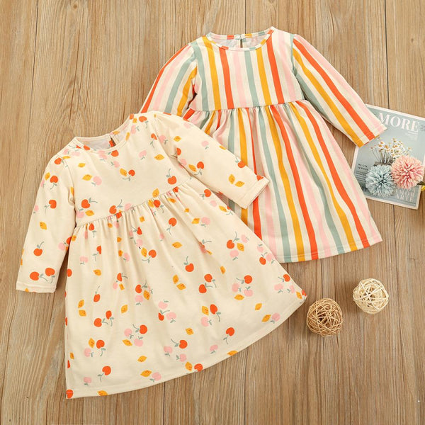Autumn Spring Girls Striped Print Dress Wholesale Girls Dress